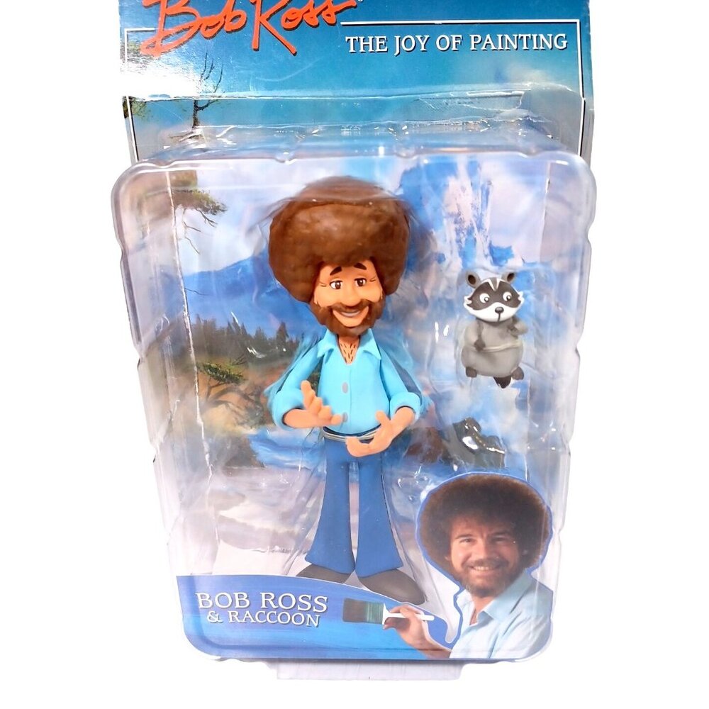 NECA Bob Ross and Raccoon The Joy of Painting 6" Figure New in Box - Picture 2 of 4